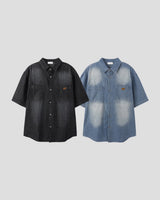 Durant Patch Washed Short Sleeve Denim Shirts
