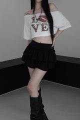 leopard love off shoulder T (2color)