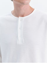 ヘンリーネック長袖Tシャツ_ホワイト