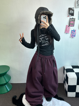 PARACHUTE TWO PINTUCK BALLOON LONG WIDE PANTS 🖤🩶💜🤎🩷5COLOR