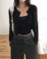 [MADE] Pop Color Ribbed Long Sleeve Cardigan