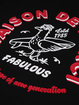 UNISEX オーバーフィットサーフブーブエンボスロゴショートスリーブT　ブラック (FCE2TS405M)