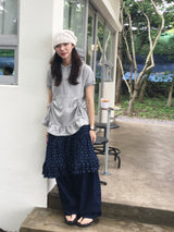Lily Dot Unbalanced Denim Skirt (2c)