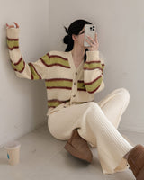 Striped knit cardigan