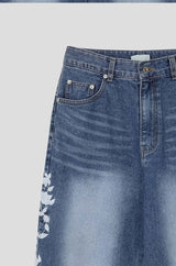 [Unisex] Real stitch semi wide denim pants