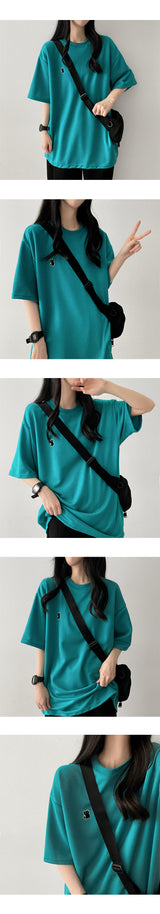 Cats embroidered short-sleeved T-shirt
