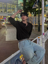 ソルト カーブド デニムパンツ
