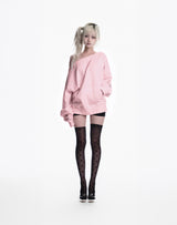 [2ND] CROSS SHOULDER SWEATSHIRT(PINK)