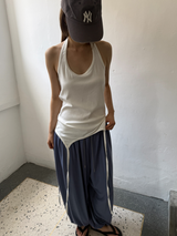 レイヤード ストラップ ホルタートップ