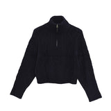 【MADE】Cable half zip-up knit