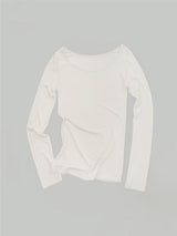 [prts made] ソフトタッチボートネックロングスリーブTシャツ (cream ivory, black 2colors)