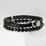 SVB-198 MONSTA X I.M Leather & Onyx Bracelet Set Unisex