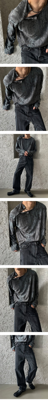 [UNISEX] Grunge dyeing snap sleeves (2color)
