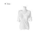 Poti Button V-Neck Roll-Up Three Quarter T-Shirt