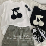 Shaon overfit cherry embroidery short sleeve t-shirt