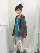 stripe ribbonline wave skirt