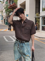 Rodin Wrinkle Two-Pocket Short Sleeve Shirt
