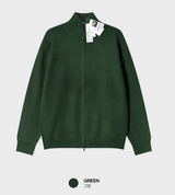 All Day Vertical Ribble Two-Way Half Neck Modal Knit Zip-Up