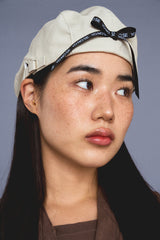RIBBON HUNTING CAP / IVORY