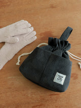 【MADE】Corduroy Pouch Bag - Black