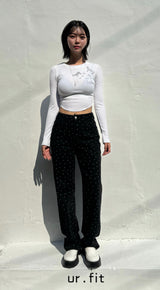 FLOWER DOT DENIM PANTS code 23001