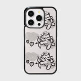 angel cat  epoxy bumper case (light silver)