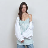 C LACE PANEL DRESS_MINT
