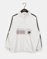 Tvan y2k track oversized fit semi zip-up sweatshirt