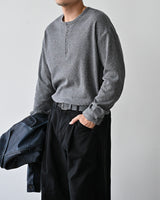 SIO ワッフルヘンリーネックロングスリーブTシャツ