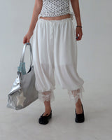 Lace Capri Balloon Wide Pants