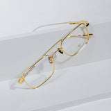 Knouun Square titanium glasses CODE. 102. D Gold