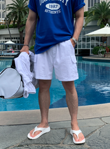 Liu Washing Cargo Banding Shorts