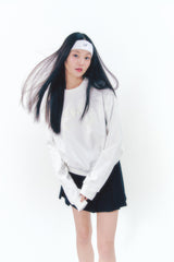 Point Ribbon Sweatshirt White