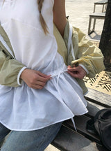 Cower Strap Layered See-through One Piece