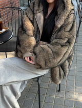 [Unisex] Fur 2way hood zip up(4color)
