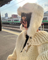 [Handmade] ウールニットジップアップジャケット