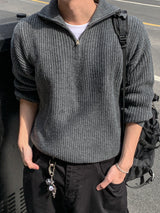 Mer Highneck Half Zip-up
