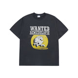 24FW WANTED RABBIT ARTWORK SHORT SLEEVE T-SHIRT CHARCOAL