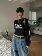Aensseo ベルベットトラックオーバーTシャツ