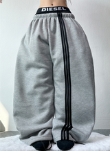 FLEECE ASYMMETRICAL TRACK TRAINING PANTS❤🖤🩶🤎🤍 - 4 COLORS