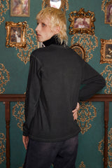 DYED ARGYLE LONG SLEEVE T SHIRT / CHARCOAL