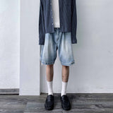 ウォッシュド ディストレスド ワイド ショーツ