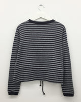 Fleece Stripe Frill Cardigan (4 Colors)