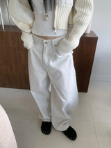 Steel Frame Metal Stud Balloon Fit Wide Long Pants (2 colors)
