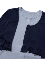LAYERED FRILL CARDIGAN T-SHIRT(NAVY)