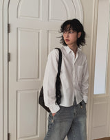 ドローイングストライプクロップシャツ