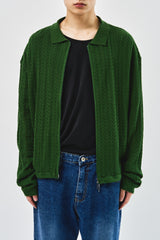 Leaves Knitted Zip Up (3color)