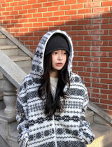 #Cozy Nordic Boa Fleece Hood Jumper (2color)