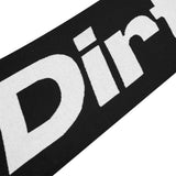 DirtyCoins ロゴブラックウールニットスカーフ