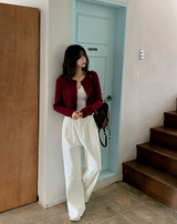 Two Pintuck Cotton Wide Pants (3color)